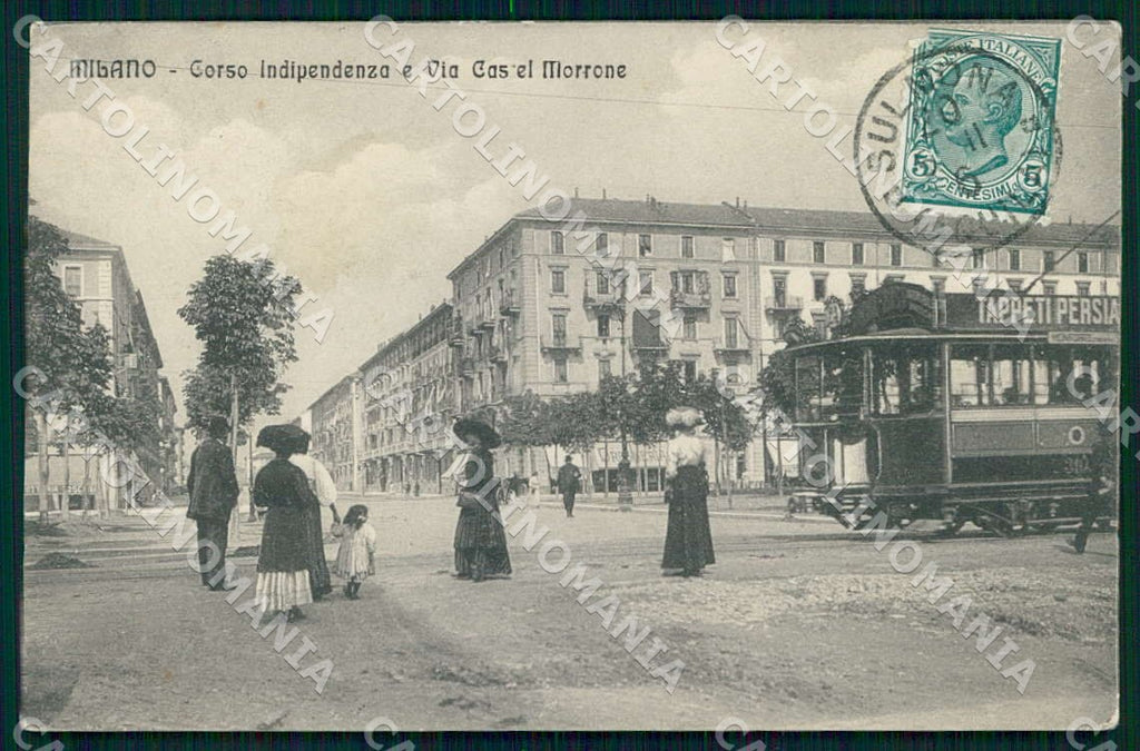 Milano Città Corso Indipendenza Via Castel Morrone Tram cartolina WX7375 – fronte