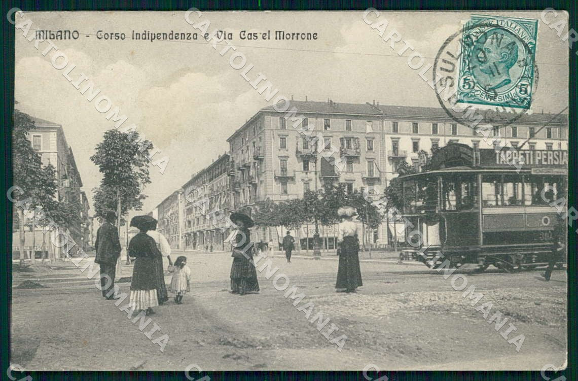 Milano Città Corso Indipendenza Via Castel Morrone Tram cartolina WX7375 – fronte