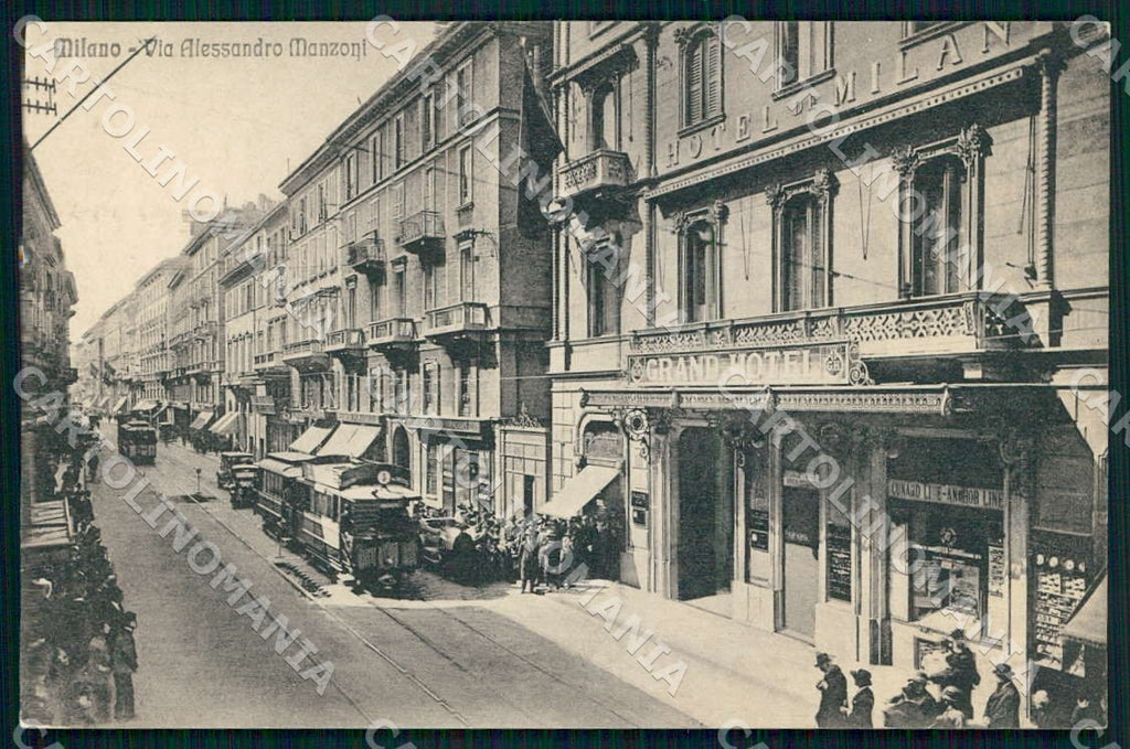 Milano Città Via Alessandro Manzoni Tram cartolina WX7376 – fronte