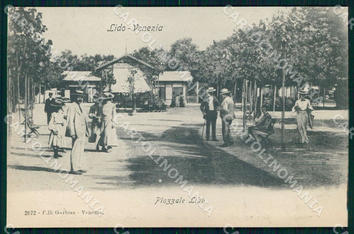 Venezia Lido Piazzale Garbisa cartolina WX7379 – fronte