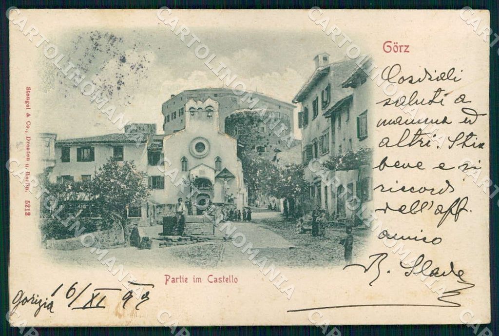Gorizia Città Gorz Castello Rilievo cartolina WX7383 – fronte