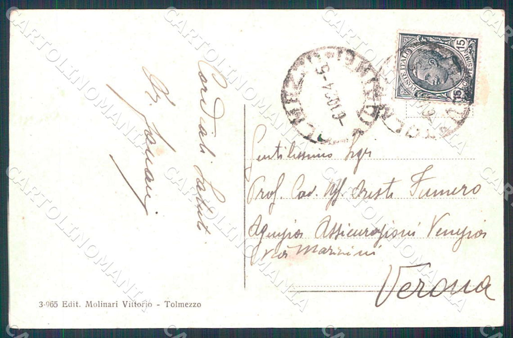 Udine Tolmezzo Piazza XX Settembre Rivista Alpini cartolina WX7385 – retro