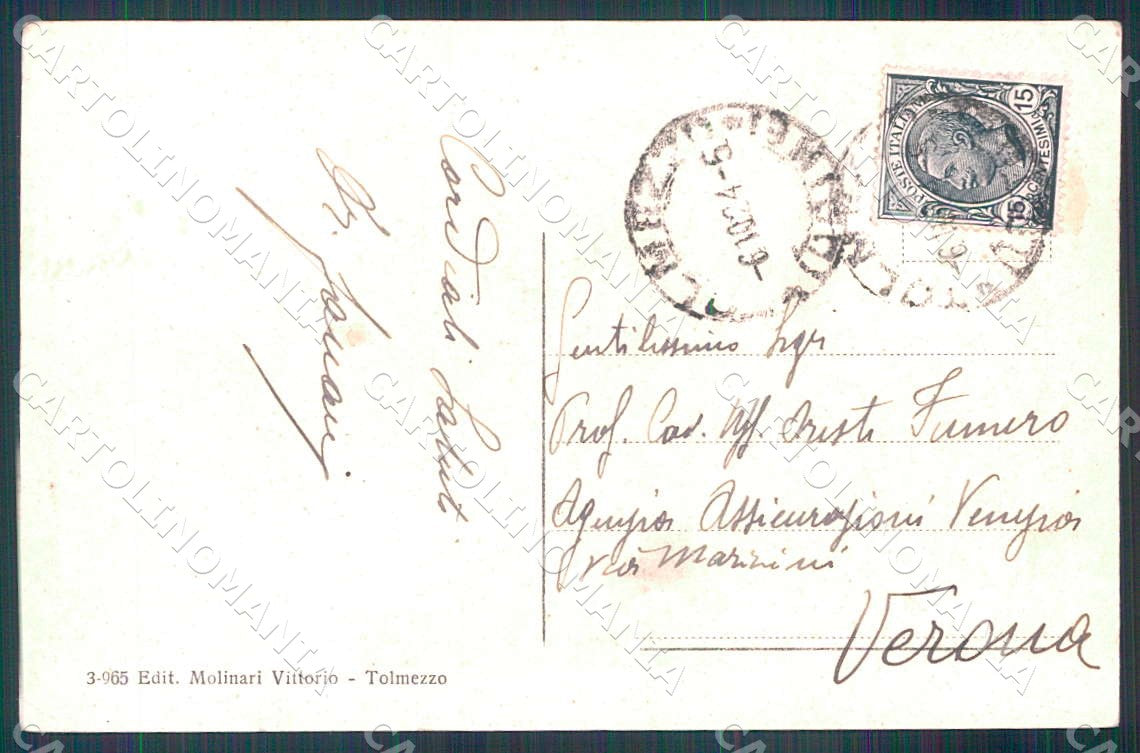 Udine Tolmezzo Piazza XX Settembre Rivista Alpini cartolina WX7385 – retro