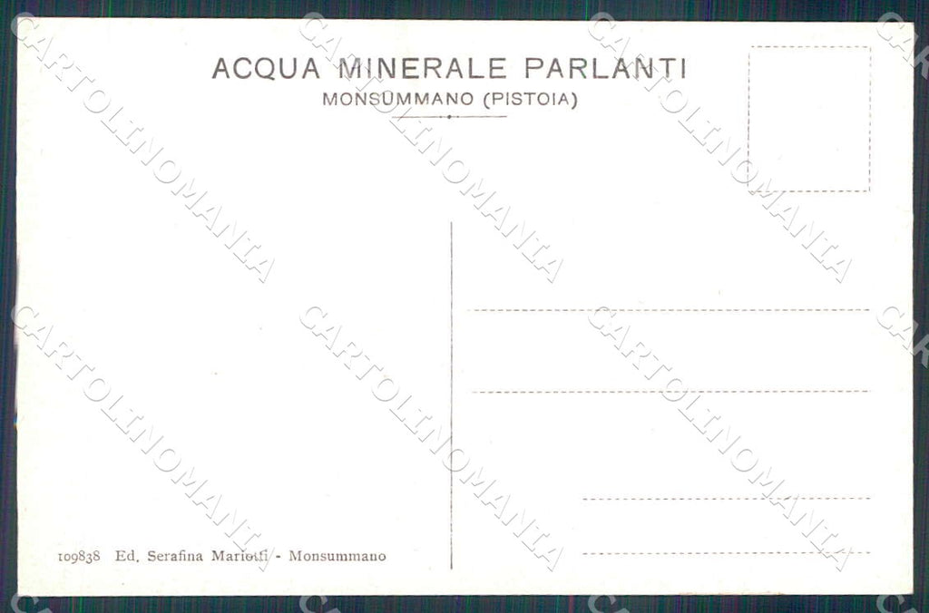 Pistoia Monsummano Distribuzione Gratuita Acqua Fiaschi cartolina WX7395 – retro