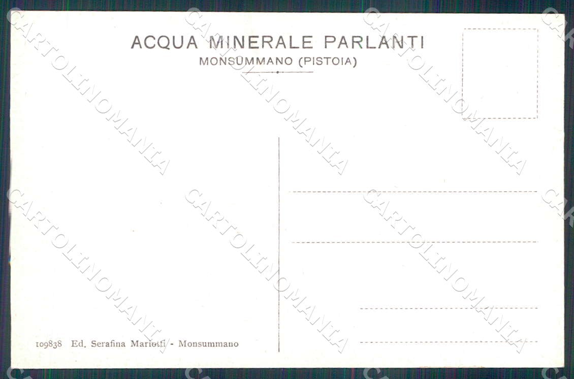 Pistoia Monsummano Distribuzione Gratuita Acqua Fiaschi cartolina WX7395 – retro