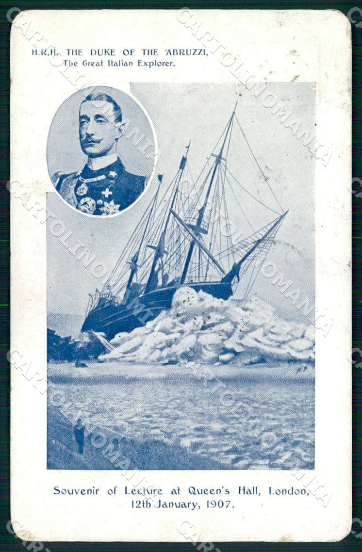 Duca degli Abruzzi Polar Exploration Queen's Hall London cartolina WX7400 – fronte