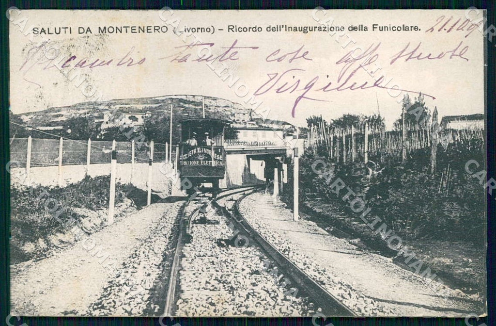 Livorno Montenero Inaugurazione Funicolare ABRASA cartolina WX7401 – fronte