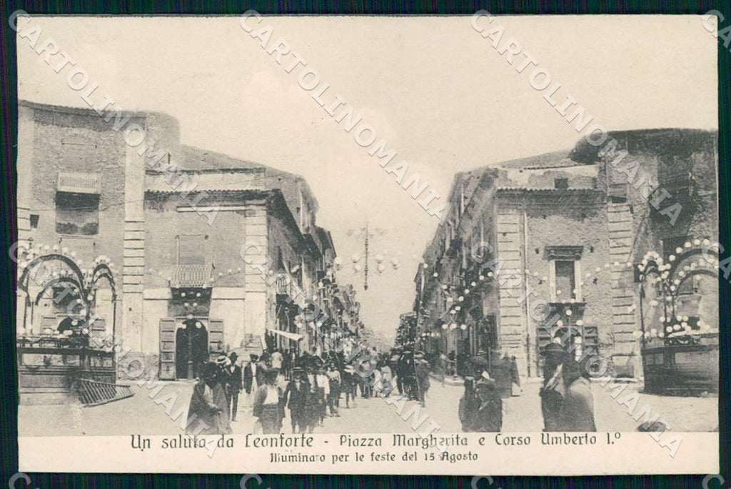 Catania Leonforte Piazza Margherita Corso Umberto Feste Agosto cartolina WX7410 – fronte