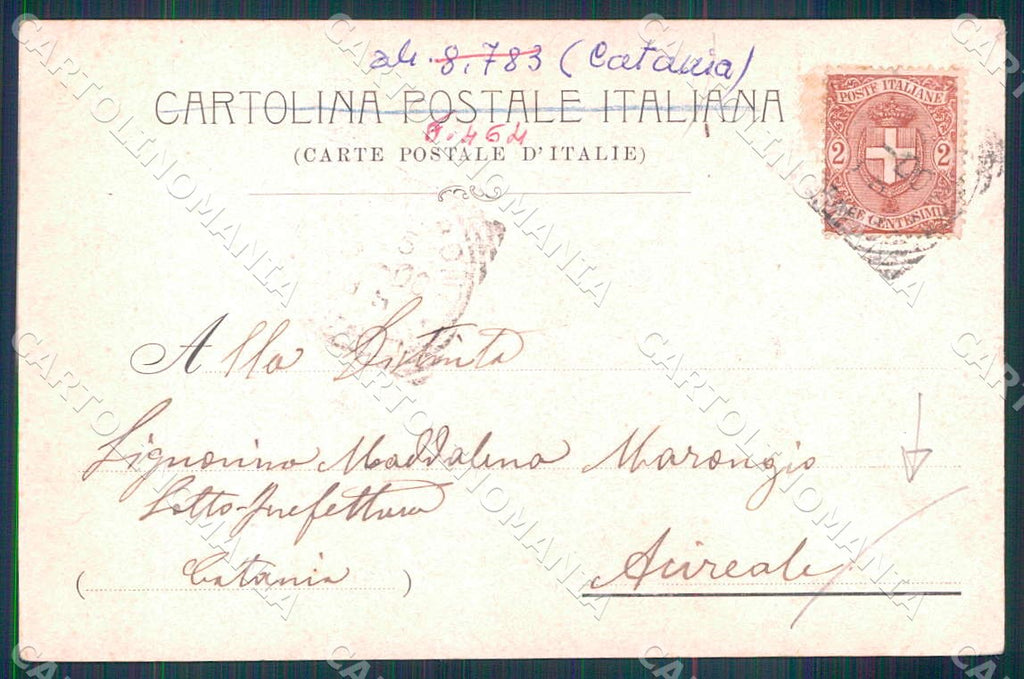 Catania Mineo Piazza Adinolfo Casino di Convegno cartolina WX7411 – retro