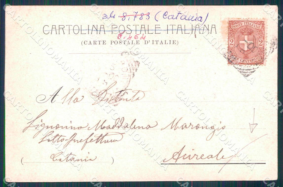 Catania Mineo Piazza Adinolfo Casino di Convegno cartolina WX7411 – retro