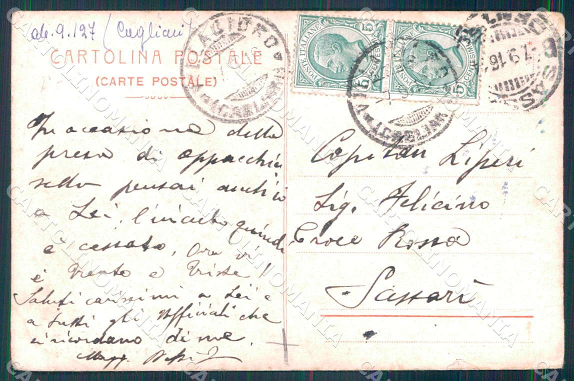 Cagliari Villacidro Piazza Frontera cartolina WX7416 – retro