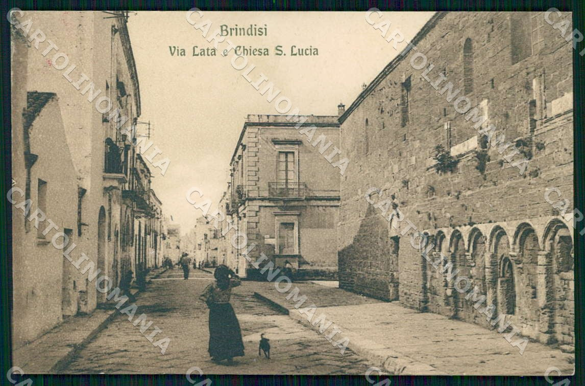 Brindisi Città Via Lata Chiesa Santa Lucia cartolina WX7425 – fronte