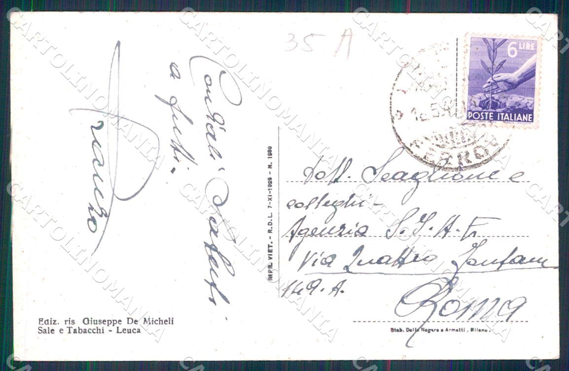 Lecce Santa Maria di Leuca Barche cartolina WX7429 – retro