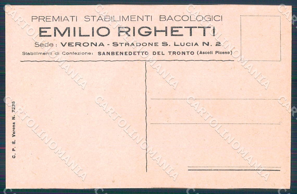Verona San Benedetto del Tronto Bacologia Righetti Seta Orlando cartolina WX7441 – retro