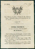 Regio Decreto N 3749 1867 San Pietro in Lama Lecce Riscossione Dazi WX7446 – fronte