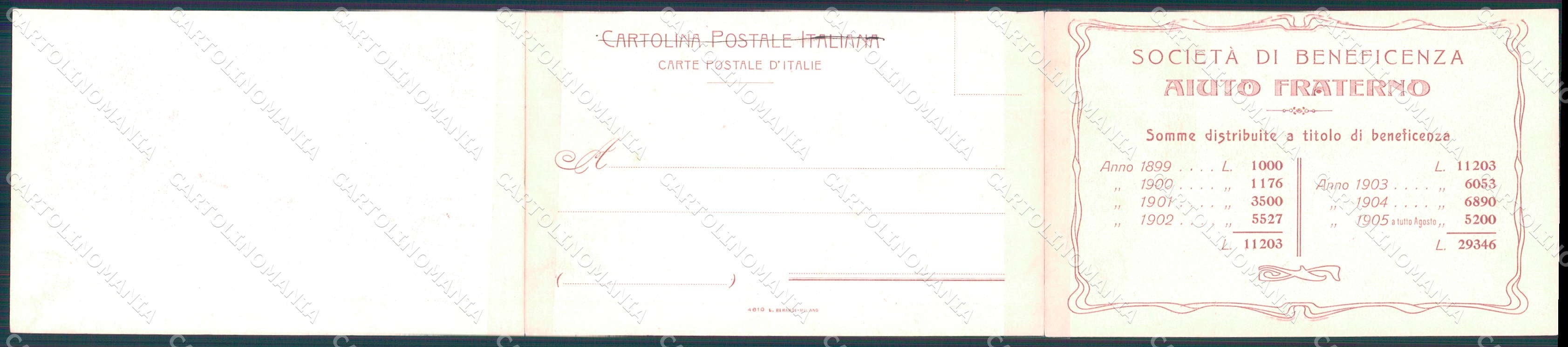 Mantova Esposizione Mantovana Settembre 1905 tripla RIPARATA cartolina WX7451 – retro