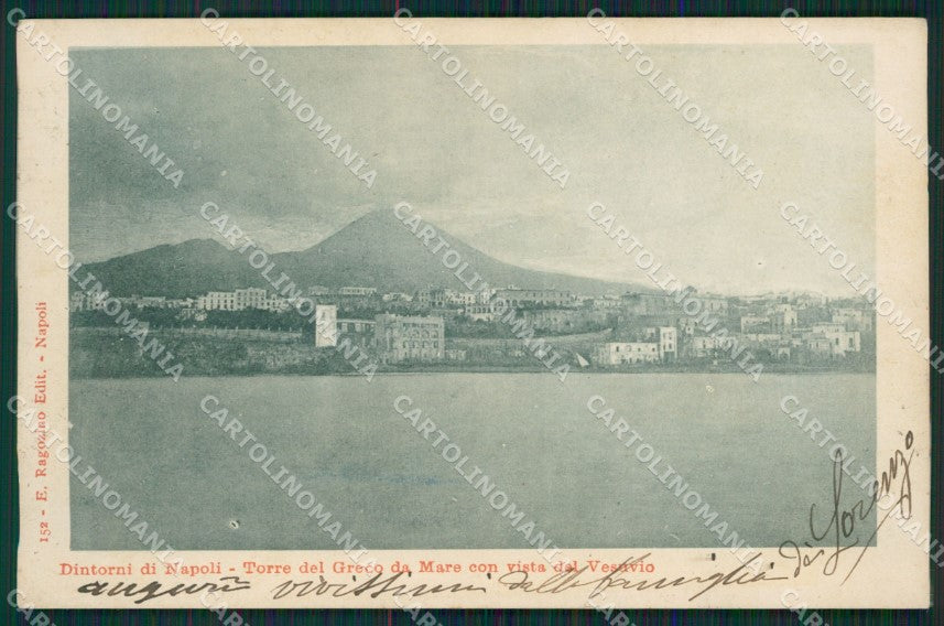 Napoli Torre del Greco Vesuvio cartolina XB0066 – fronte