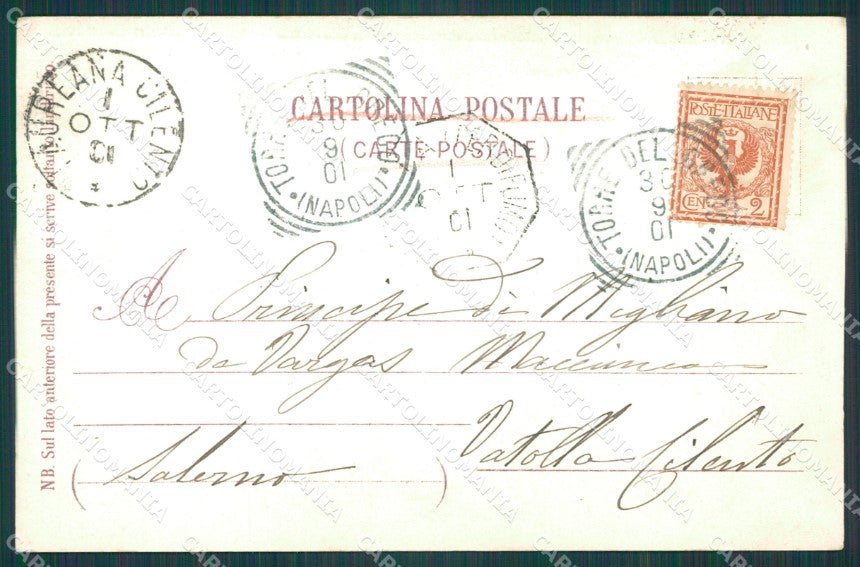 Napoli Torre del Greco Vesuvio cartolina XB0066 – retro