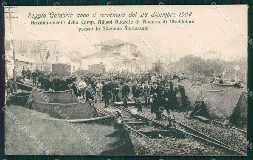 Reggio Calabria Città Terremoto 1908 Stazione GdF ABRASA cartolina XB0197 – fronte