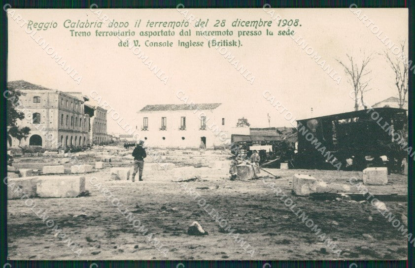 Reggio Calabria CittàTerremoto 1908 Treno cartolina XB0198 – fronte