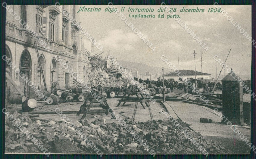 Messina CittàTerremoto 1908 Capitaneria di Porto cartolina XB0216 – fronte