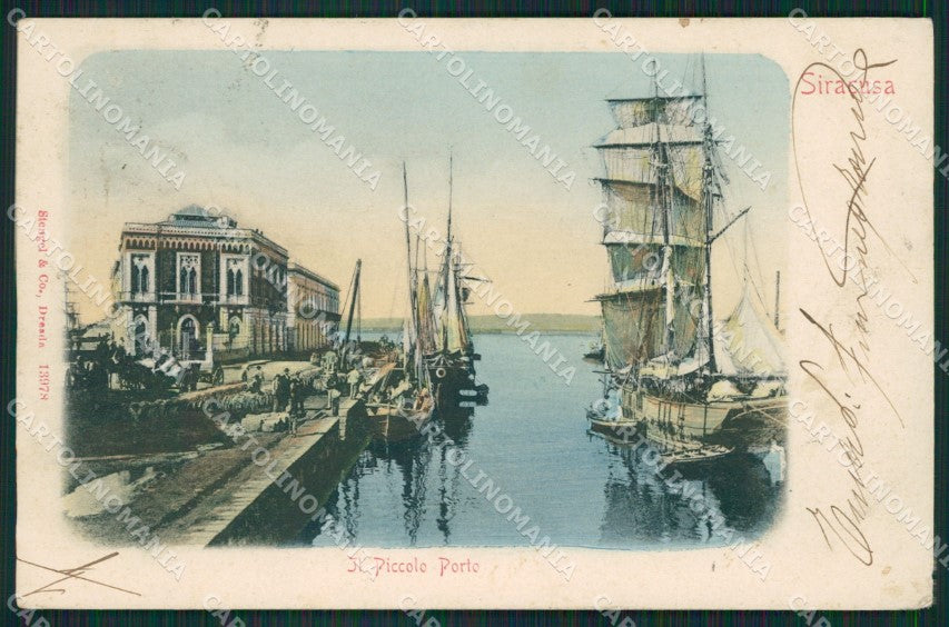 Siracusa Città Barche cartolina XB0258 – fronte