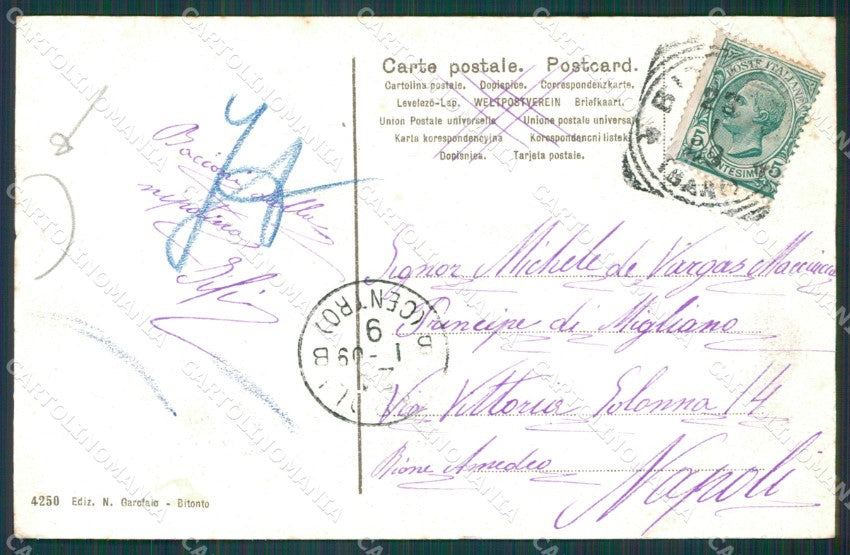 Bari Bitonto STRAPPINO PIEGA cartolina XB0352 – retro
