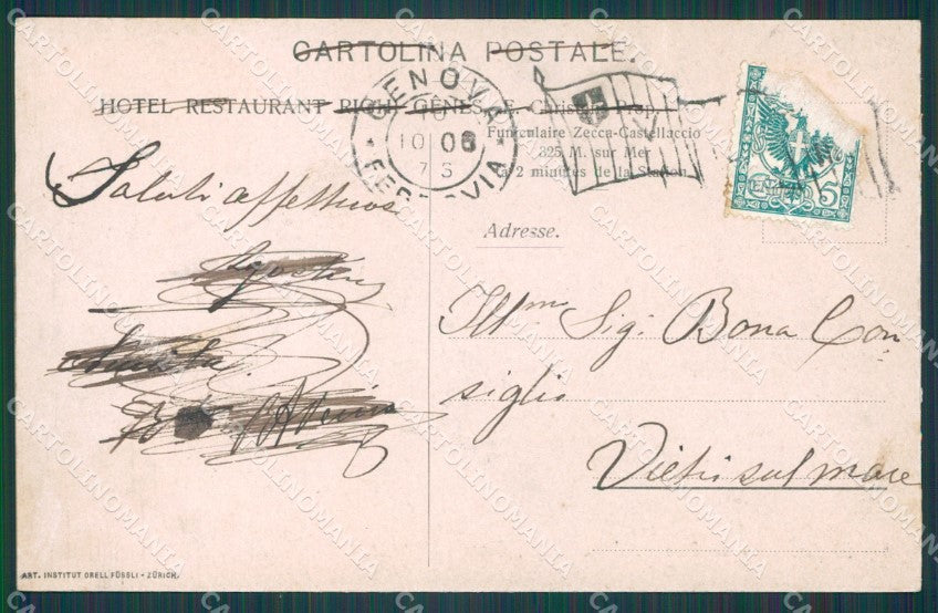 Genova Righi Foto cartolina XB0569 – retro