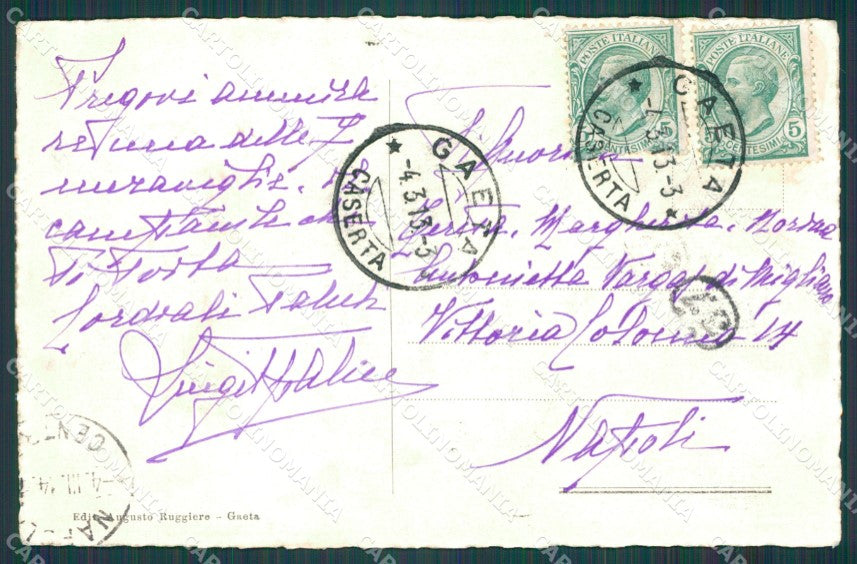 Latina Gaeta Municipio Circolo Militare cartolina XB0584 – retro