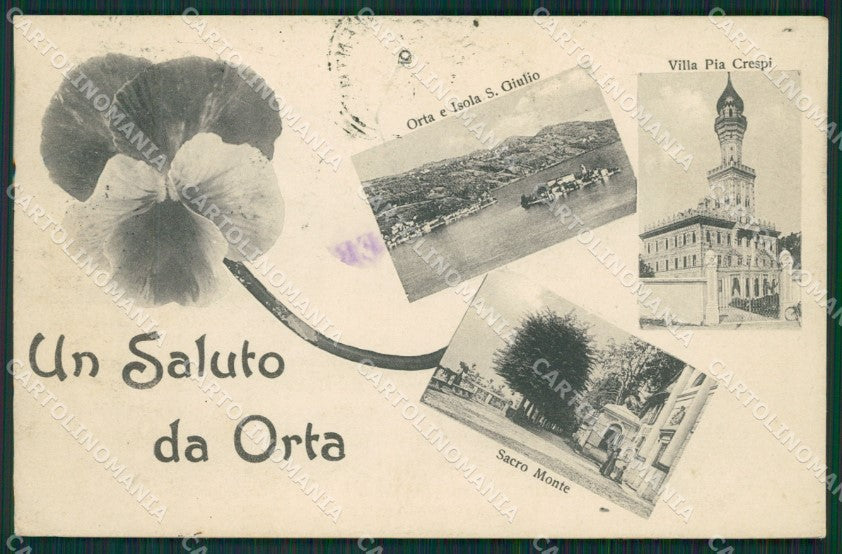 Novara Orta San Giulio Saluti da Bertiglia ? cartolina XB0606 – fronte