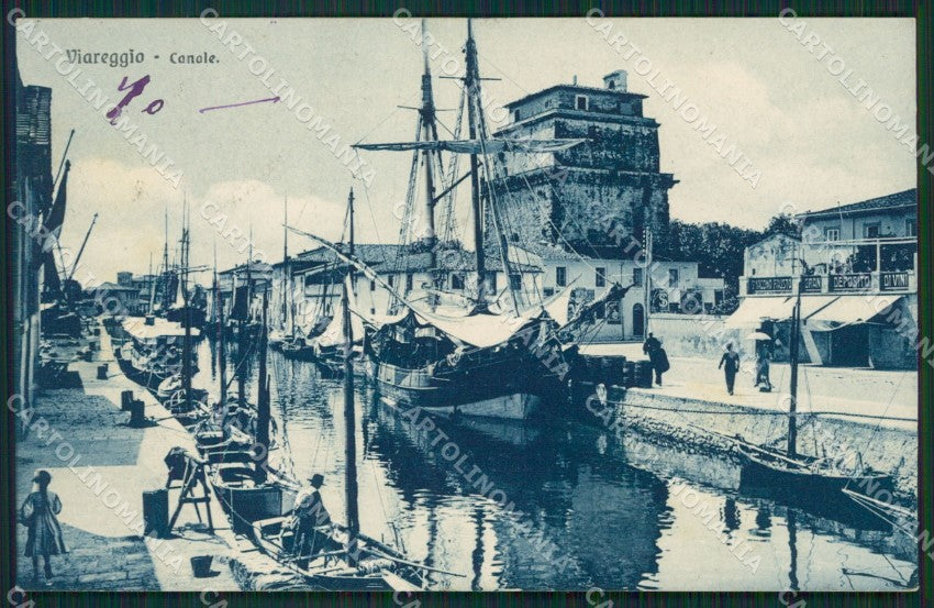 Lucca Viareggio Porto Canale cartolina XB0617 – fronte