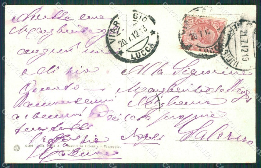 Lucca Viareggio Porto Canale cartolina XB0617 – retro