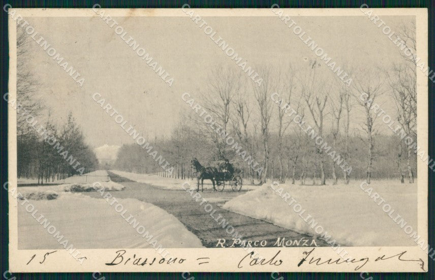 Milano Monza Parco di Neicata Carrozza cartolina XB0636 – fronte