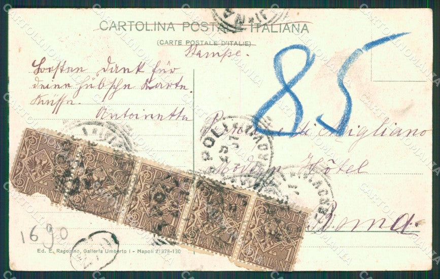 Napoli Città Tram Carrozze PIEGA cartolina XB0664 – retro
