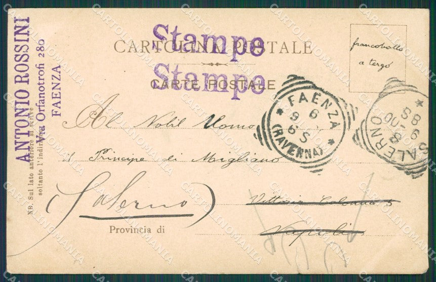 Ravenna Faenza STRAPPI cartolina XB0690 – retro