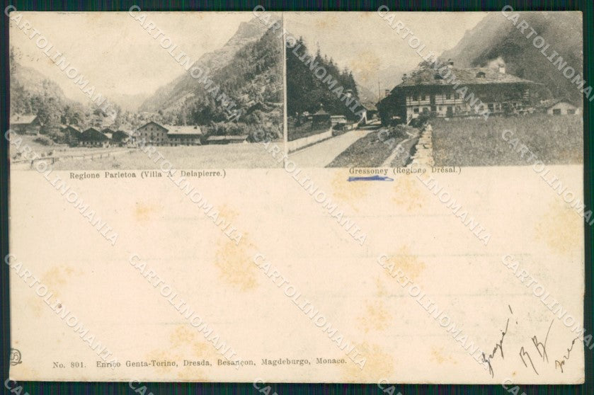 Aosta Gressoney Genta cartolina XB0693 – fronte
