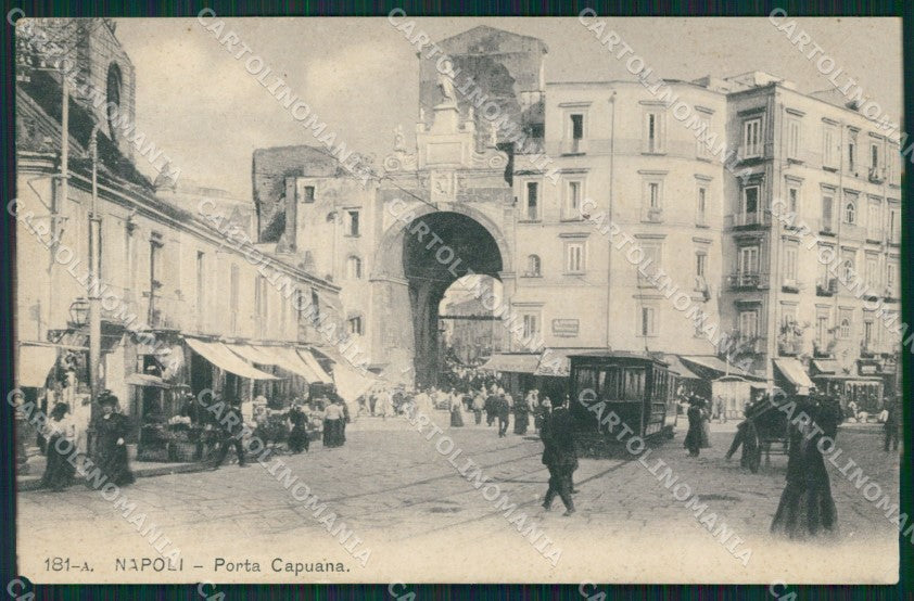Napoli Città Porta Capuana Tram cartolina XB0711 – fronte