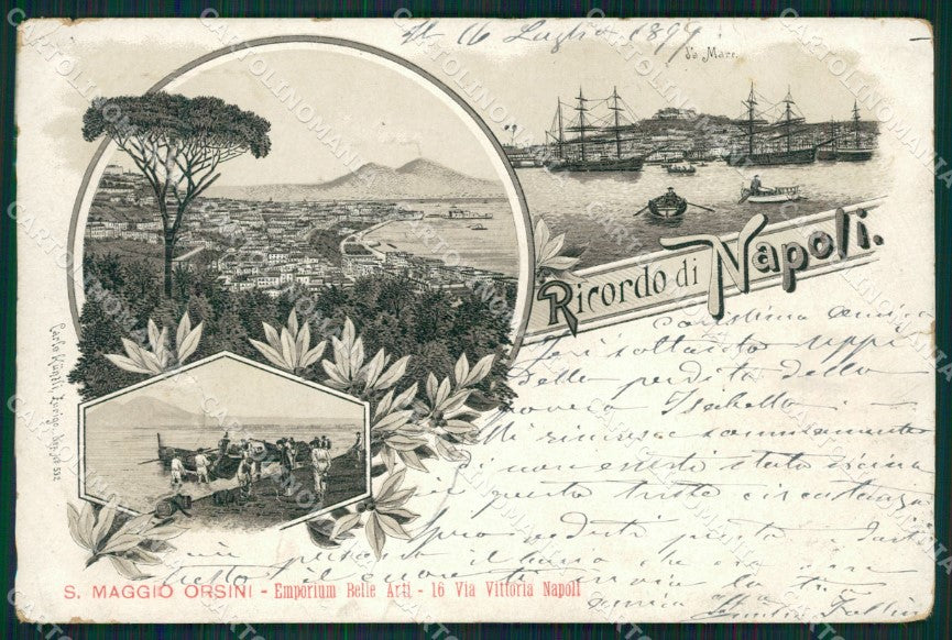 Napoli Città STRAPPINO Gruss PIEGHINA cartolina XB0731 – fronte