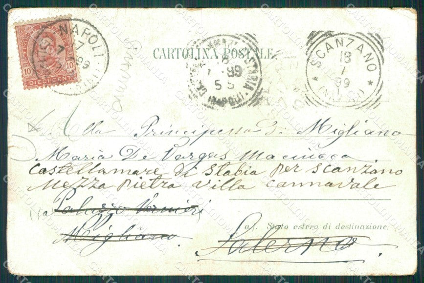 Napoli Città STRAPPINO Gruss PIEGHINA cartolina XB0731 – retro