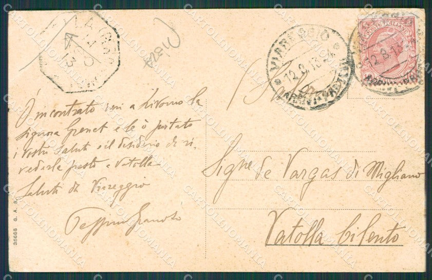Lucca Viareggio PIEGA STRAPPINO cartolina XB0782 – retro