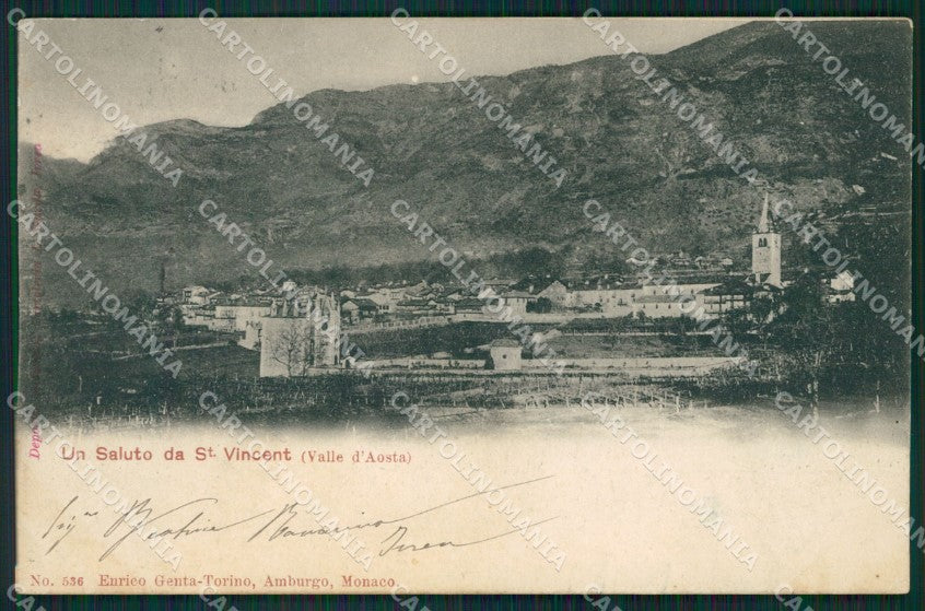 Aosta Saint Vincent cartolina XB0835 – fronte