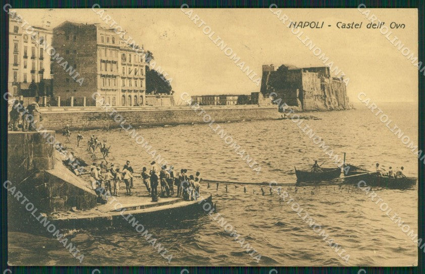 Napoli Città Castel dell'Ovo Pescatori cartolina XB0881 – fronte