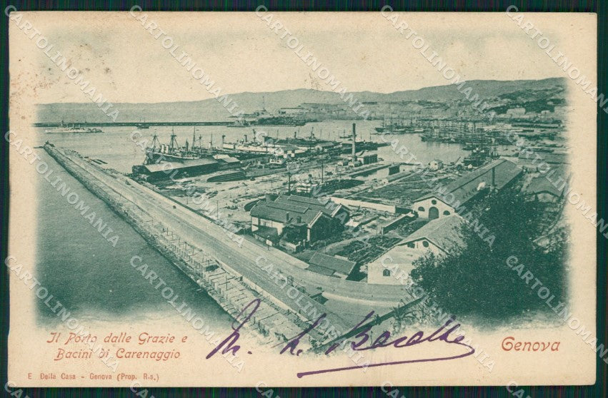 Genova Città Porto delle Grazie SCOLLATA cartolina XB0892 – fronte