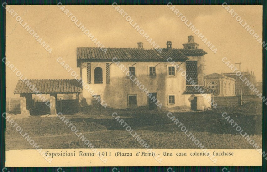 Roma Città Esposizione Casa Colonica Lucchese PIEGA cartolina XB0937 – fronte