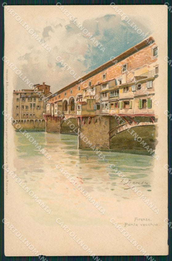 Firenze Città Ponte Vecchio ABRASA cartolina XB0958 – fronte