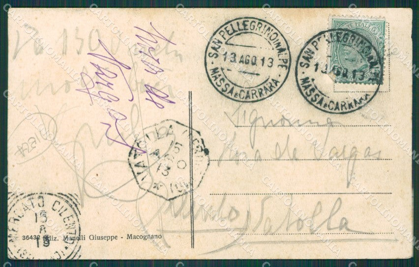 Bergamo San Pellegrino MACCHIA PIEGA cartolina XB0977 – retro