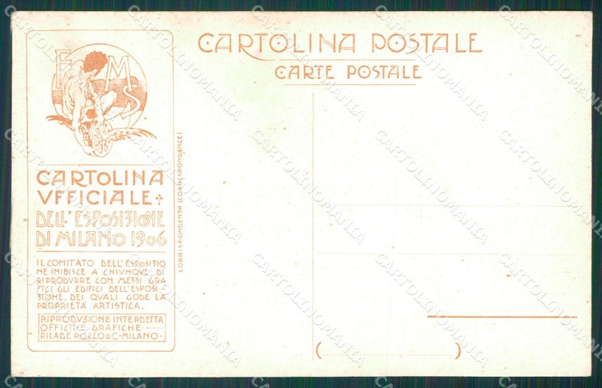 Milano Città Eposizione 1906 cartolina XB0995 – retro