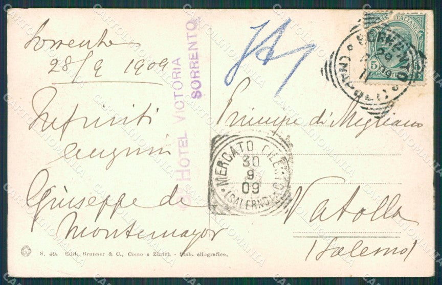 Napoli Sorrento cartolina XB1025 – retro