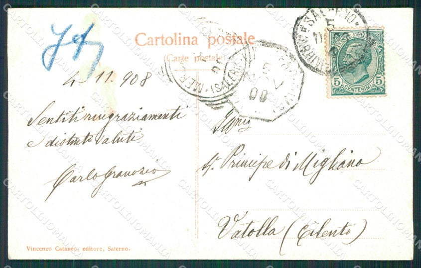 Salerno Città Barche cartolina XB1084 – retro