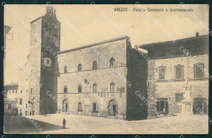 Arezzo Città Comune Arcivescovado PIEGA cartolina XB1162 – fronte